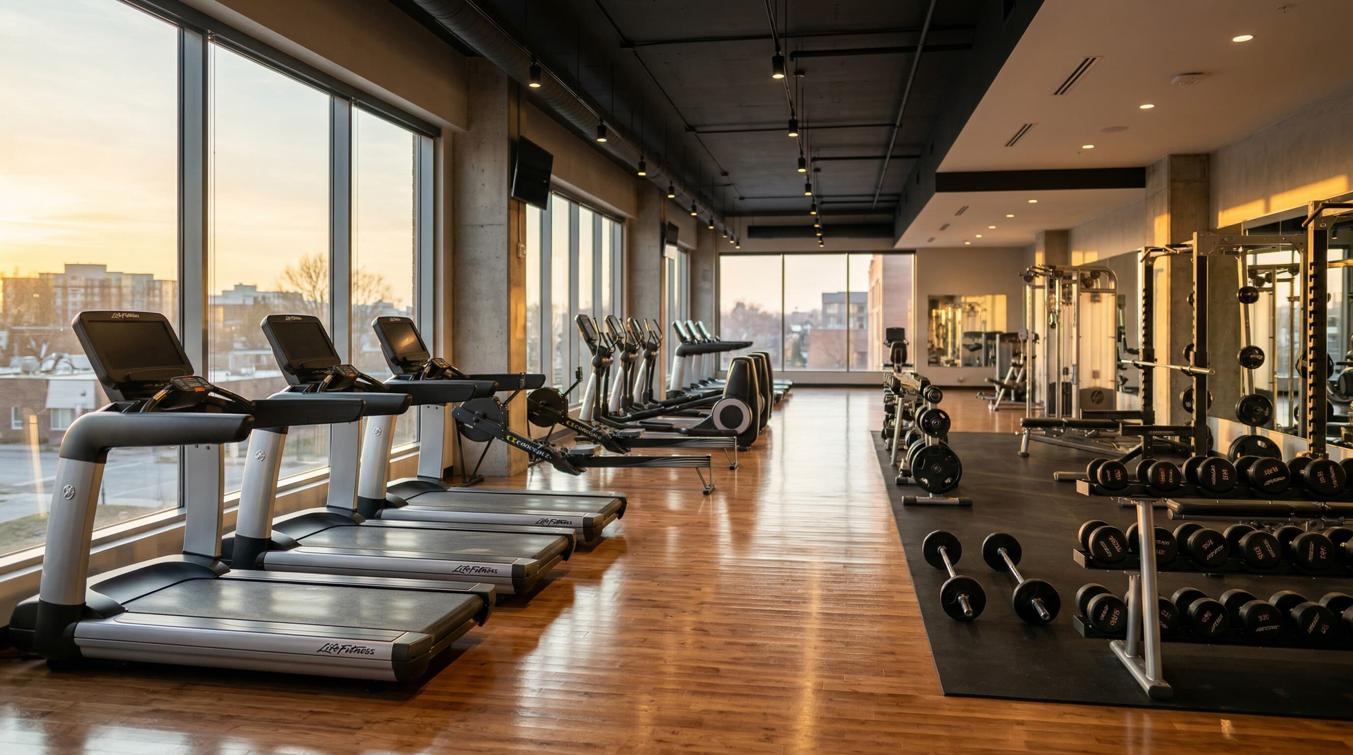 Leeres Fitnessstudio mit Geräten — Kündigung des Vertrags